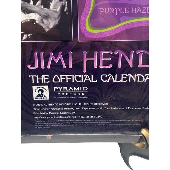 Official Jimi Hendrix Wall Calendar 2005 New Sealed Collectors Item Memorabilia - Picture 3 of 5